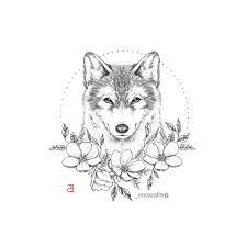 Wildflower Wolf Tattoo Design By Ella Storm Ella Pritchett Design Ella Pritc Design Ella Pritc Wolf Tattoo Design Geometric Wolf Tattoo Wolf Tattoo