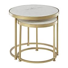Acadia 2 Piece Nest Of Tables Marble Top Side Table Nesting Tables Marble Side Tables