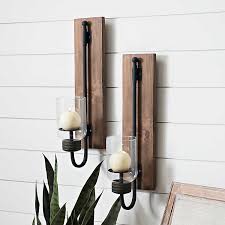 Art & wall decor (8). Lankford Wood And Metal Sconces Set Of 2 Kirklands