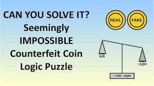 Can You Solve The Seemingly Impossible Counterfeit Coin Logic Puzzle Logic Puzzles Logic Puzzle