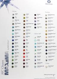 Preciosa Color Chart