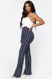 Black And White Striped Flare Pants Outfit Flare Games Stripe Pants Navy White Boho Pants Outfit Stretch Pants Outfits Stripe Pants Outfit