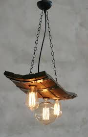 Rustic Ceiling Lights Wine Barrel With 3 Lights Etsy