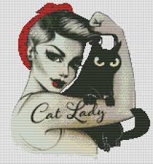 Cat Lady . Strong Woman