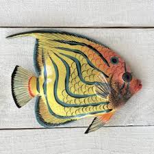 Blue Stripe Resin Tropical Fish Wall Decor Tropical Wall Decor Fish Wall Decor Fish Wall Art