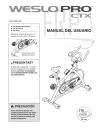 Weslo cross cycle recumbent exercise bike and elliptical hybrid. Weslo Pro Ctx Wlex324110 Fitness And Exercise Equipment Repair Parts