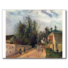 Camille Pissaro Coach Emery 1877 Horse Road Oil Postcard Zazzle Com In 2020 Camille Pissarro Paintings Camille Pissarro French Impressionist Painters