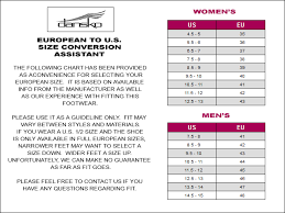 Dansko Size Chart