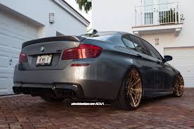 White Car Black And Bronze Wheels Platinum Gray Bmw M5 With Bronze Custom Wheels By Adv1 Bmw M5 Bmw Custom Wheels