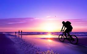 Imágenes con los más sorprendentes paisajes naturales que te hayas podido imaginar. Montando Bicicleta Al Atardecer En La Playa Atardecer En La Playa Papel Mural De Playa Salida Del Sol En La Playa