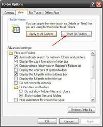 Reset Folder View In Windows Xp