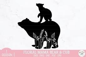 Download Floral Mama Bear And Baby Bear Cub Svg Mother S Day Bear Svg 1287599 Cut Files Design Bundles