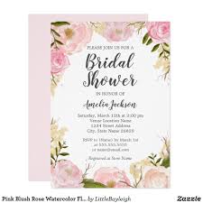 Pink Blush Rose Watercolor Floral Bridal Shower Invitation Zazzle Com Rose Wedding Invitations 50th Wedding Anniversary Invitations Floral Bridal Shower Invitations