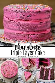 Chocolate Triple Layer Cake In 2020 Triple Layer Cake Tasty Chocolate Cake Homemade Cake Recipes