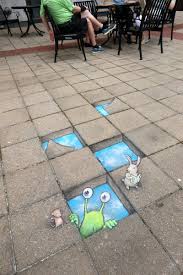 Do you have trouble opening up to the world around you? Hello Greenville Sluggo Opened Up The Sky Below For The Opening Day Of Artisphere But Then Mother Nature Ope David Zinn 3d Strassenkunst Strassenkunstler