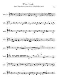Cheerleader Omi Felix Jaehn Remix Radio Edit Trumpet Solo Notes Free Sheet Trumpet Music Clarinet Music Sheet Music