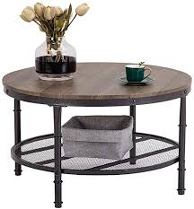 Amazon's choice for storage coffee table. Amazon Com Bonnlo 31 5 Industrial Coffee Table For Living Room 2 Tier Vintage Round Coffee Table In 2021 Living Room Coffee Table Coffee Table Coffee Table Farmhouse