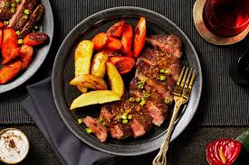 Steak Provencal With Truffle Cream Recipe Hellofresh Recipe Hello Fresh Roasted Potatoes And Carrots Cream Recipes