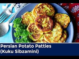 Kotlets are iranian patties made with potato, beef mince and breadcrumbs. Persian Potato Patties Recipe Kuku Sibzamini Youtube