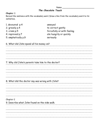 Study guide the chocolate touch gr. The Chocolate Touch Book Study By Jennifer Bates Tpt