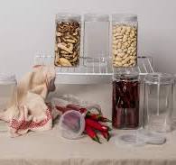 Silicook Clear Plastic Jar, Set of 3-30oz, Square Shaped, Transparent, Food  Storage Container, Kitchen & Household Organization for Dry goods, Spices,  ...