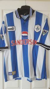 Tomas sivok (bursaspor/türkei), roman hubnik (viktoria pilsen/tschechien), daniel pudil (sheffield wednesday). Sheffield Wednesday Home Fussball Trikots 1997 1998 Sponsored By Sanderson