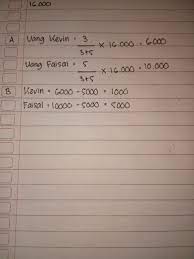 Maybe you would like to learn more about one of these? Perbandingan Uang Kevin Dan Faisal 3 5 Jika Jumlah Uang Mereka Adalah Rp 16 000 00 A Berapakah Brainly Co Id