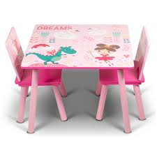 Get up to 70% off now! Buy Sunshine Unicorn Design Kids Wooden Table Chair Set Pink Online In Uae Sharaf Dg