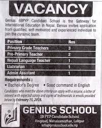 Internship program application congresswoman nita m. Nepali Language Teacher Job Vacancy In Nepal Genius School Feb 2018 Merojob