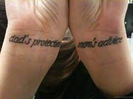 Father and son matching tattoo designs ideas on wrist. 62 Lovable Wording Tattoos For Wrist
