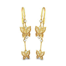 Butterfly Sui Dhaga Diamond Earrings For Women Online Earrings Jewelry Online Shopping