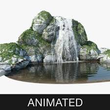 waterfall water falling 3d model waterfall 3d model water