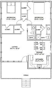 30x40 House 2 Bedroom 2 Bath 1 136 Sq Ft Pdf Floor Plan Instant Download Model 1a Guest House Plans House Floor Plans Small House Floor Plans