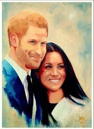 Pin By Cricket On Harry Meghan Portraits Illustration Printed Arts Meghan Markle Prince Harry Prince Harry And Megan Prince Harry And Meghan