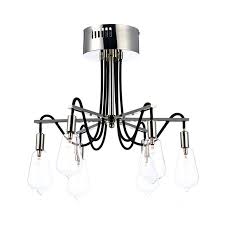 Dar Scroll 6 Arm Semi Flush Ceiling Light Semi Flush Ceiling Lights Ceiling Lights Polished Nickel Lighting