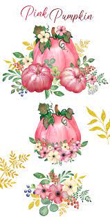Pink Pumpkin Watercolor Clipart Floral Digital Clip Art Baby Shower Birthday Card Making Invitation Png Pink Pumpkins Clip Art Watercolor Pumpkins