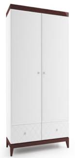 Unsere redaktion hat unterschiedlichste hersteller moderner, pflegeleichter hochschrank aus holzwerkstoff in weiß hochglanz. Casa Padrino Luxus Kleiderschrank Weiss Hochglanz Braun 111 2 X 60 X H 205 Cm Massivholz Schlafzimmerschrank Mit 2 Turen Und 2 Schubladen Schlafzimmermobel Mobel Direkt Bestellen