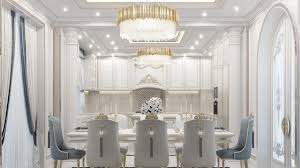 The most popular dining table shape for a dining room is a rectangle. Dining Room Interior Design In Dubai By Luxury Antonovich Design