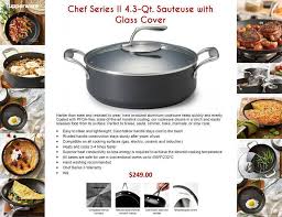 Chef Series Ii 4 3 Qt Sauteuse With Glass Cover Pfoa Free Nonstick Coating Chef Series Sauteuse Glass Cover Pfoa Free Nonst Chef Casserole Pan Pan