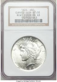 There are three signature combinations used with 1923 $1 silver certificates. 1923 1 Peace Dollar Curved Clip 7 00 Ms63 Ngc Errors Lot 24900 Heritage Auctions