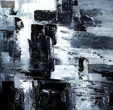Black And White Cityscape Painting Black Grey White Abstract City Painting Black And White Abstract
