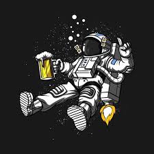 Space Astronaut Drinking Beer Party Mens T Shirt Astronaut Art Astronaut Cartoon Space Artwork