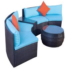 Its precision cut moon and palm tree design will fit perfectly anywhere, from coastal and tropical settings to climates that need a little bit of. Grey Brown Pe Wicker With Taupe Cushions Sunsitt Outdoor 2 Piece Half Moon Sectional Woven Sectional Set Armless Chair Sofas Patio Lawn Garden Fcteutonia05 De