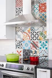 Forget the mosaic floor tile; Cemented In Style Is Bold Colors And Geometric Shapes In Tile Designs Colorful Kitchen Backsplash Patchwork Kitchen Kitchen Tiles Backsplash