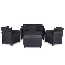 Elsa Rattan Effect 4 Seater Coffee Set Departments Diy At B Q Rattan Effect Garden Furniture Garden Sofa Rattan Outdoor Furniture Cushions