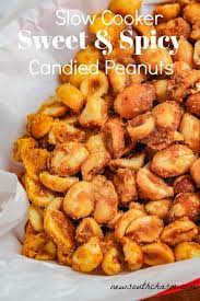 Slow Cooker Sweet And Spicy Peanuts Recipe Spicy Peanuts Peanut Recipes Sweet And Spicy