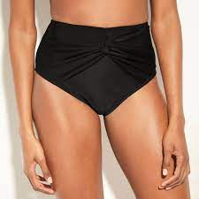 Women S Full Coverage Twist Front High Waist Bikini Bottom Kona Sol Black Xl High Waisted Bikini High Waisted Bikini Bottoms Bikini Bottoms