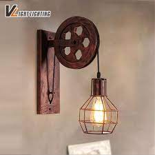 Tipe kitchen set manakah untuk dapur anda? Loft Lampu Retro Kreatif Lifting Pulley Lampu Dinding Dapur Kamar Tidur Ruang Tamu Restoran Kayu Lampu Dinding Bra Wall Sconce Lampu Dinding Aliexpress