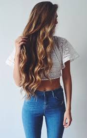 Instead of relying on hair products, it. Crop Top Skinny Jeans Hair Styles Long Hair Styles Wavy Hair Problems