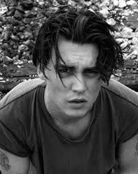 Johnny Depp Young Black And White Long Hair Styles Men Medium Hair Styles Grunge Hair